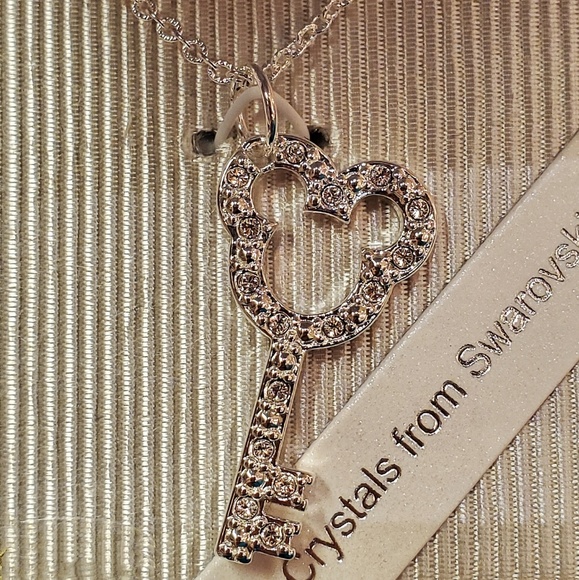 DISNEY PARKS 925 SWAROVSKI KEY NECKLACE - Picture 2 of 4